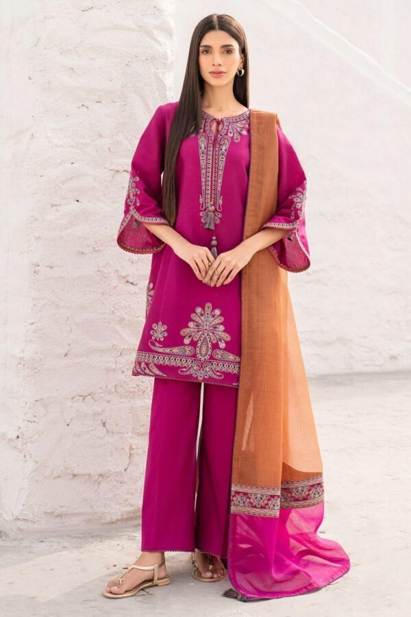 3pcs women's unstiched embroidered suit - Image 4