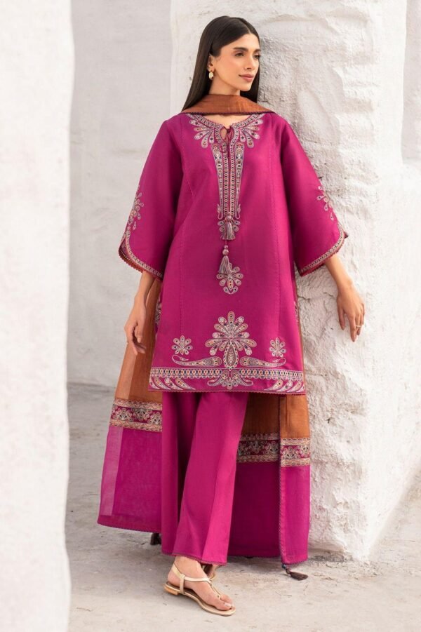 3pcs women's unstiched embroidered suit - Image 7