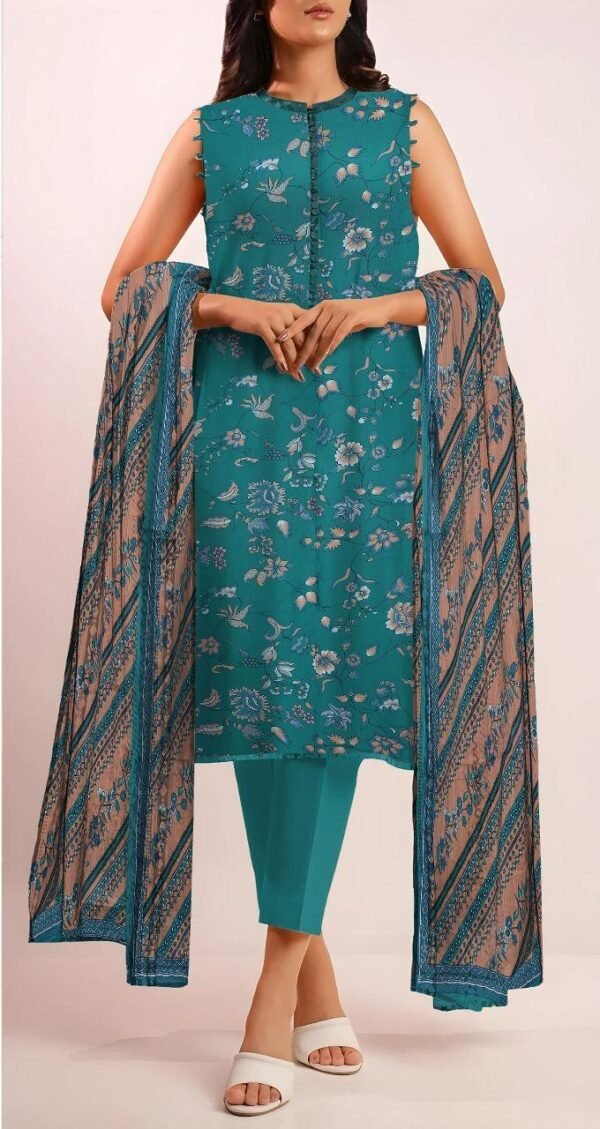 3 pcs unstiched printed suit