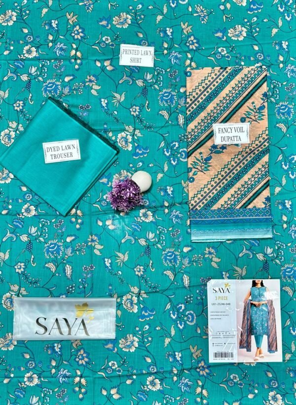 3 pcs unstiched printed suit - Image 3