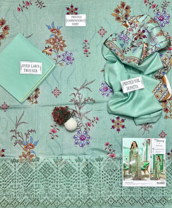 3 pcs women s unstiched printed suit - Image 4
