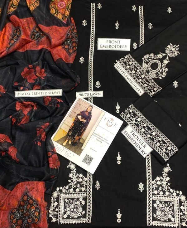 Stunning 3pcs unstiched embroidered suit - Image 2