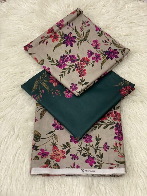 Digital print 3pcs unstiched suit - Image 2