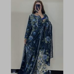 3pcs digital print unstiched suit