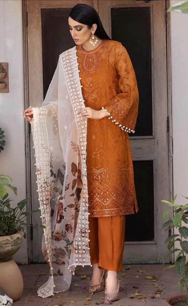 Stylish 3pcs unstiched printed suit - Image 3
