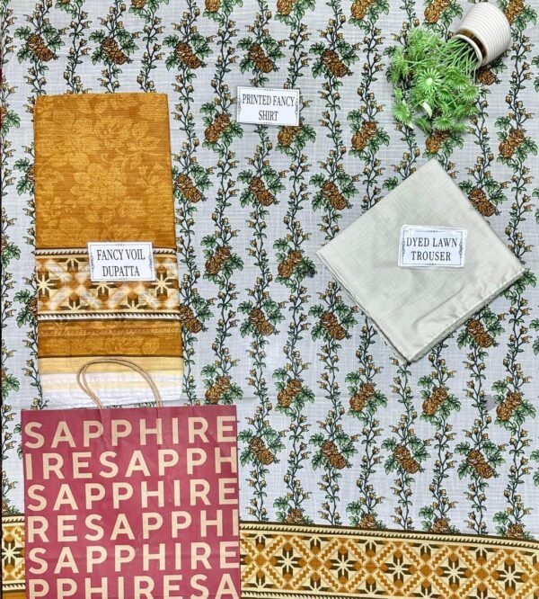 Printed unstiched 3pcs suit - Image 4