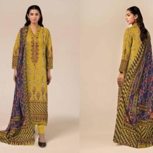 Unstiched 3pcs printed suit