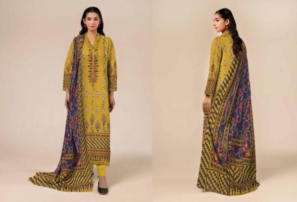 Unstiched 3pcs printed suit