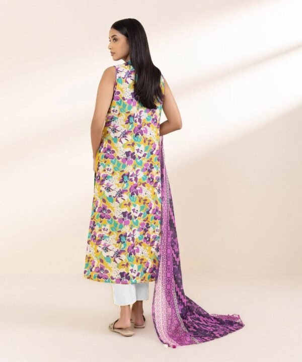 Exquisite 3pcs unstiched printed suit - Image 2
