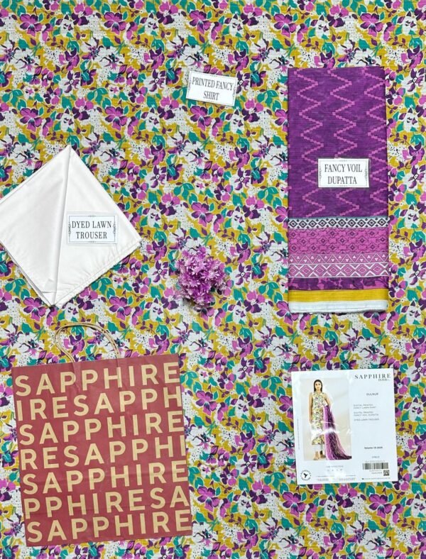 Exquisite 3pcs unstiched printed suit - Image 3