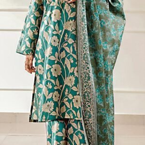 Elegant 3pcs unstiched print suit