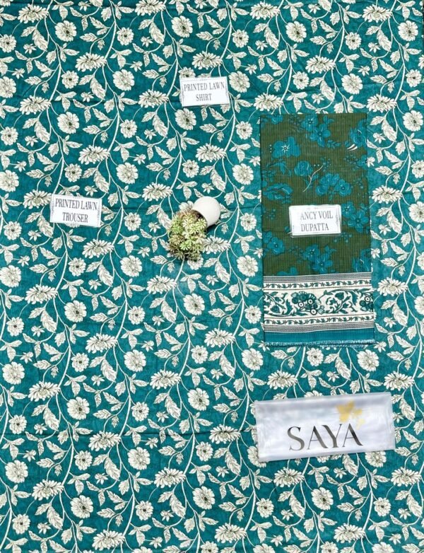 Elegant 3pcs unstiched print suit - Image 3