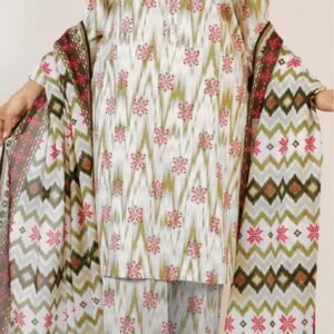 Stylish 3pcs unstiched printed suit
