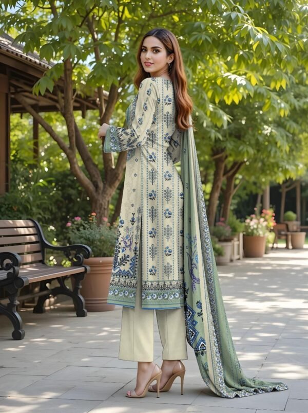 3 pcs unstiched printed suit - Image 3