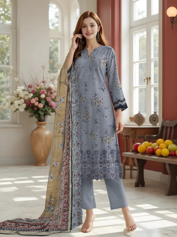 3 piece embroidered suit - Image 2