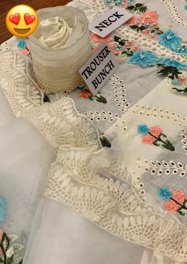 Luxurious 3 piece unstiched embroidered suit - Image 6