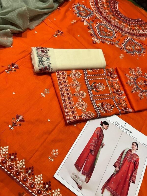 Exquisite unstiched embroidered 3pcs - Image 2