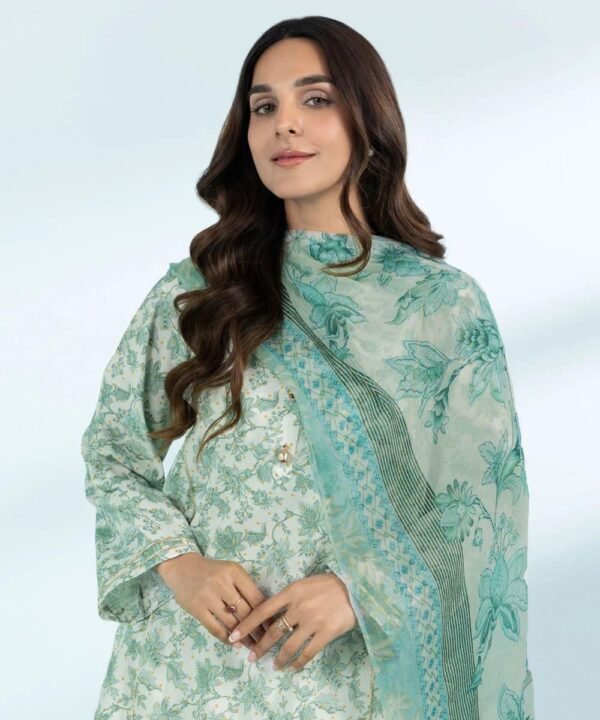 Elegant unstiched 3pcs print suit - Image 3