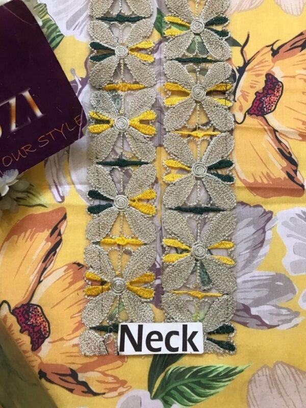 Luxury 3pcs embroidered unstiched suit - Image 7