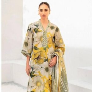 Luxury 3pcs embroidered unstiched suit