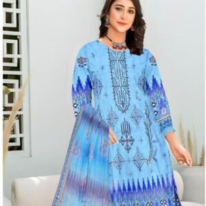 Stylish 3pcs printed unstiched suit