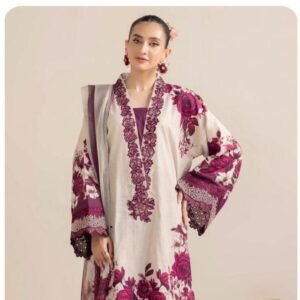 Luxury 3pcs unstiched embroidered suit