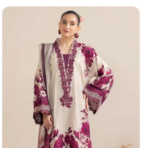 Luxury 3pcs unstiched embroidered suit