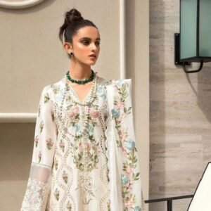 Luxurious 3 piece unstiched embroidered suit