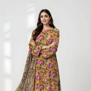 Women's 3 piece unstiched printed suit
