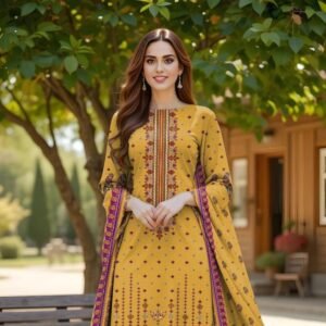 Women's 3 pcs unstiched printed suit