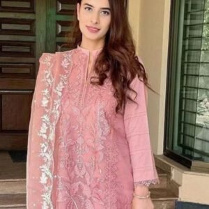 Stylish 3pcs unstiched embroided suit