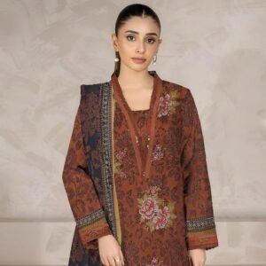 Stunning 3pcs unstiched printed suit