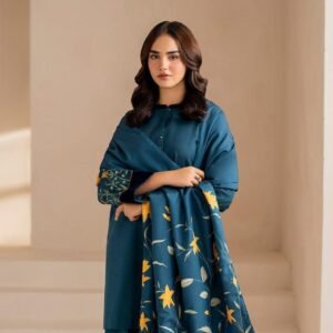 Stylish 3pcs unstiched embroidered suit