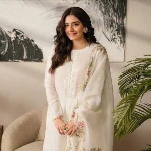Stylish 3pcs unstiched embroidered suit