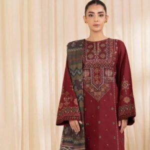 3pcs women's unstiched embroidered suit