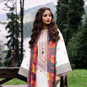 3pcs women's unstiched embroidered suit
