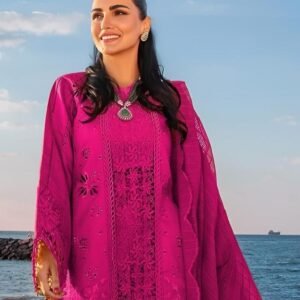 3 pcs womens unstiched embroidered suit