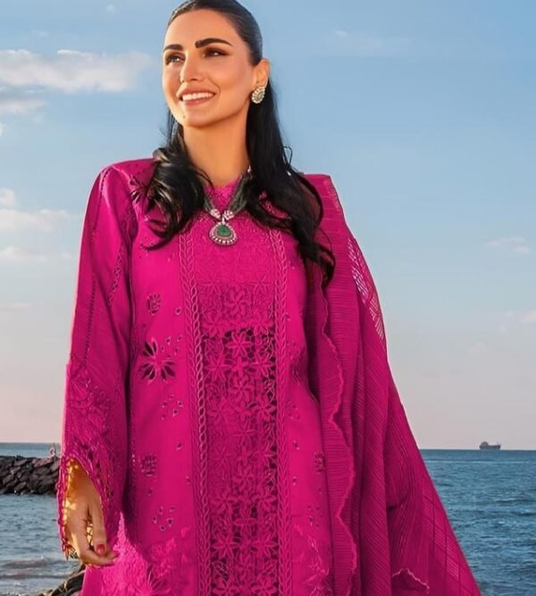 3 pcs womens unstiched embroidered suit