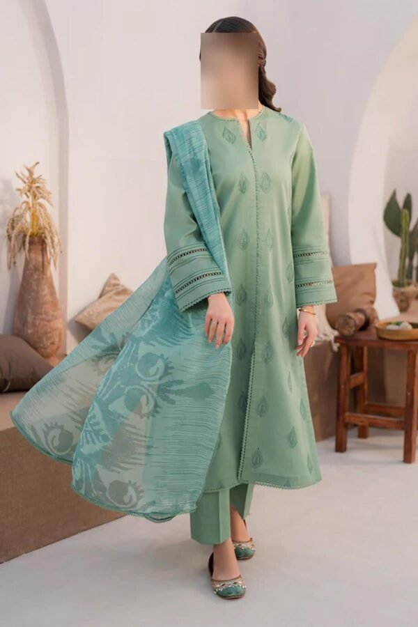 3 pcs women's embroidered suit - Image 3