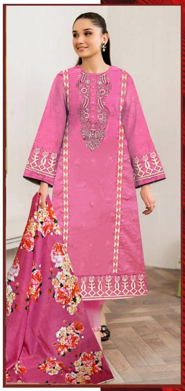 Attractive fancy 3pcs lawn wear suit - Image 4