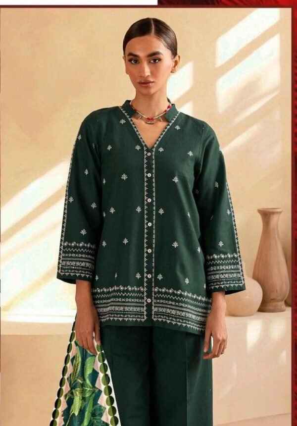 Modern wear 3pcs unstiched embroidered suit - Image 4