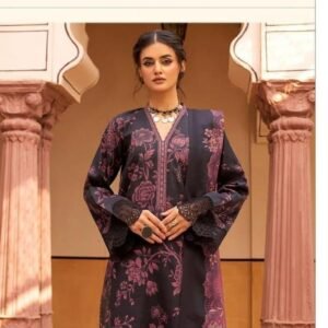 Beautiful elegant 3pcs unstiched embroidered suit