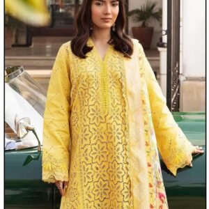 Rich look chikankri 3pcs unstiched embroidered suit