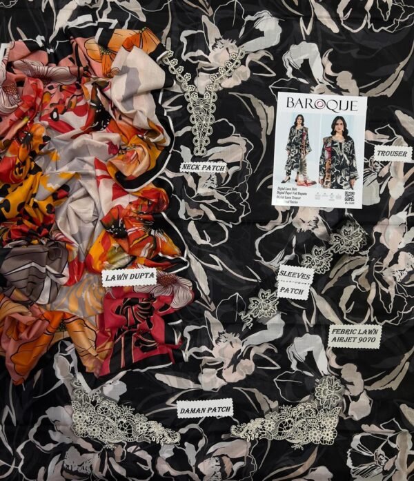 Latest new design printed unstiched suit - Image 2